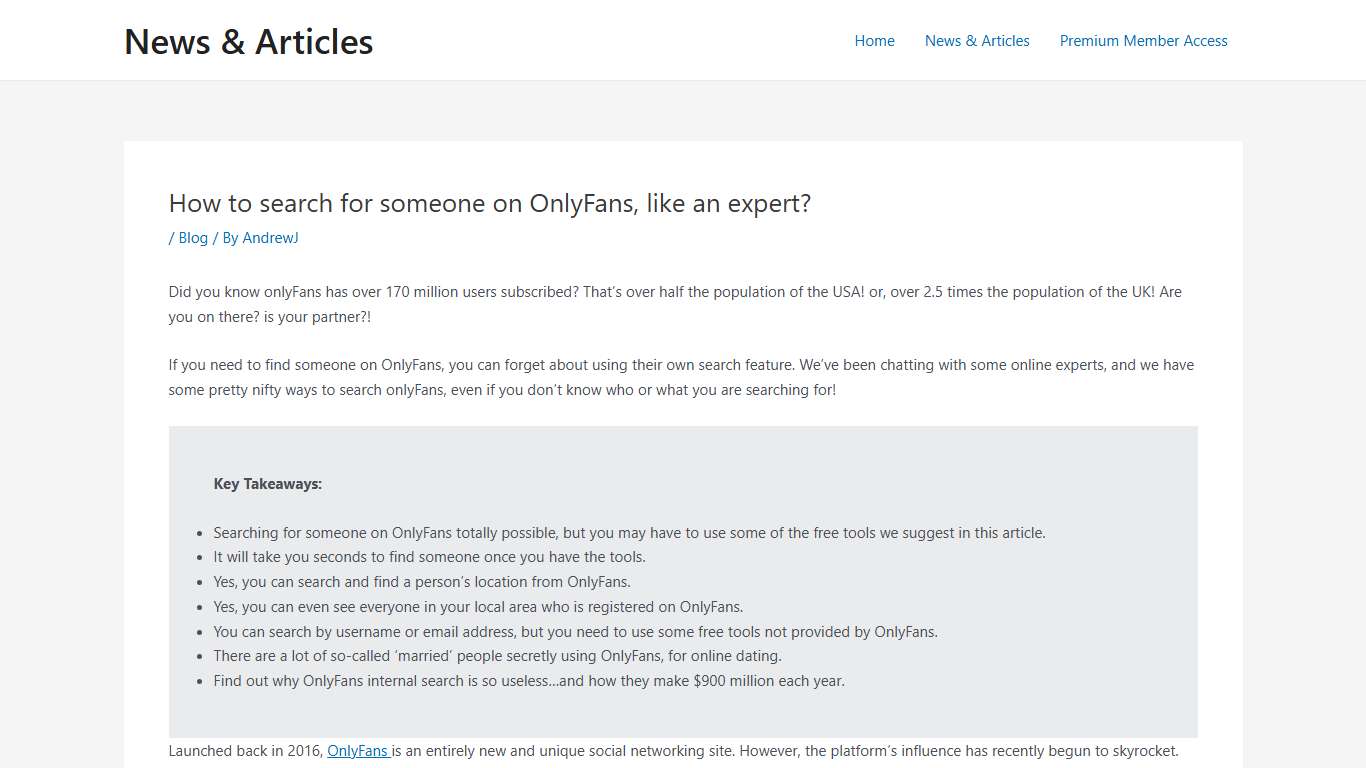 How to search for someone on OnlyFans, like an expert? - UserSearch